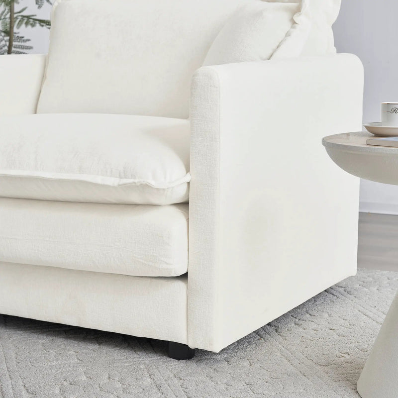 Modular Sectional Sofa for Living Room, U Shaped Couch 5 Seater Convertible with Ottoman by HouseOfZazla