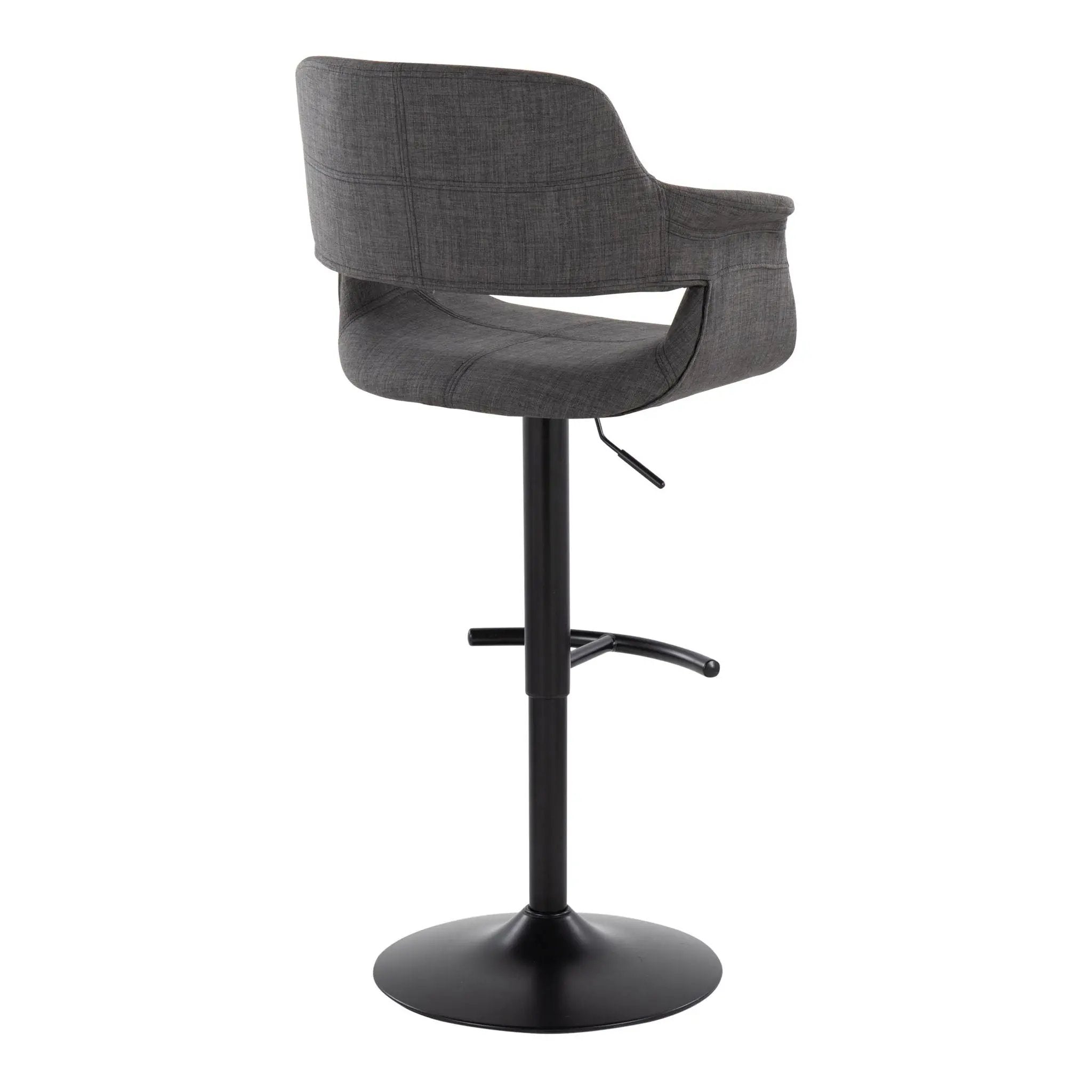 Vintage Flair - Mid Century Modern Adjustable Barstool With Swivel & Rounded T Footrest (Set of 2) by Unique Piece Furniture