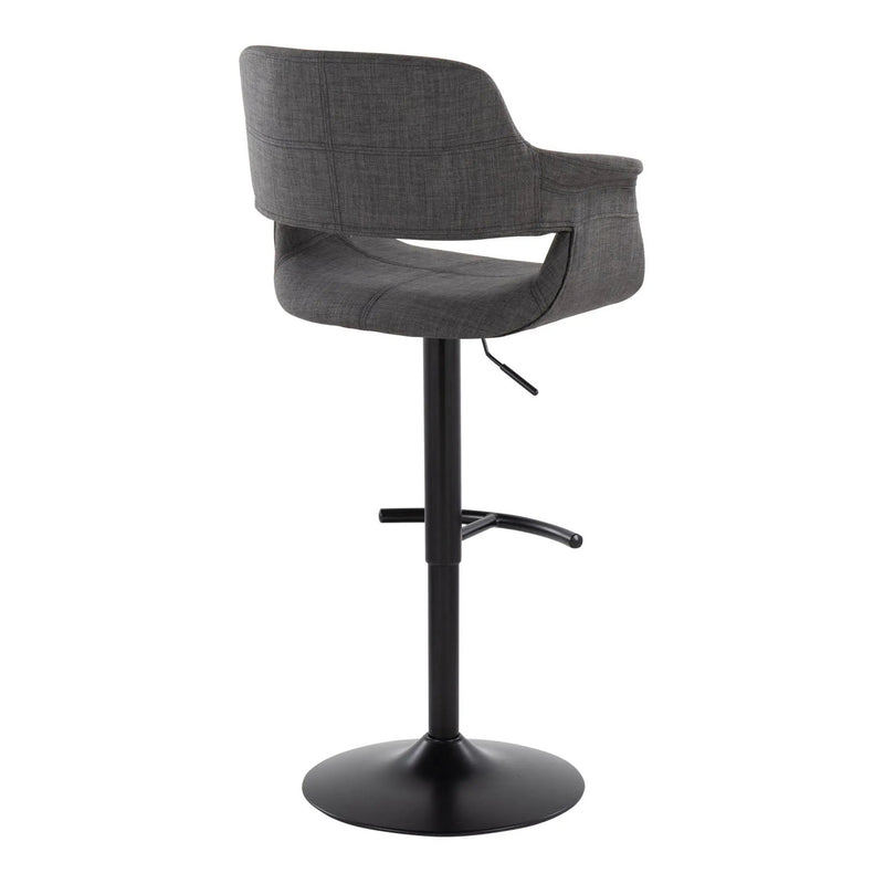 Vintage Flair - Mid Century Modern Adjustable Barstool With Swivel & Rounded T Footrest (Set of 2) by Unique Piece Furniture