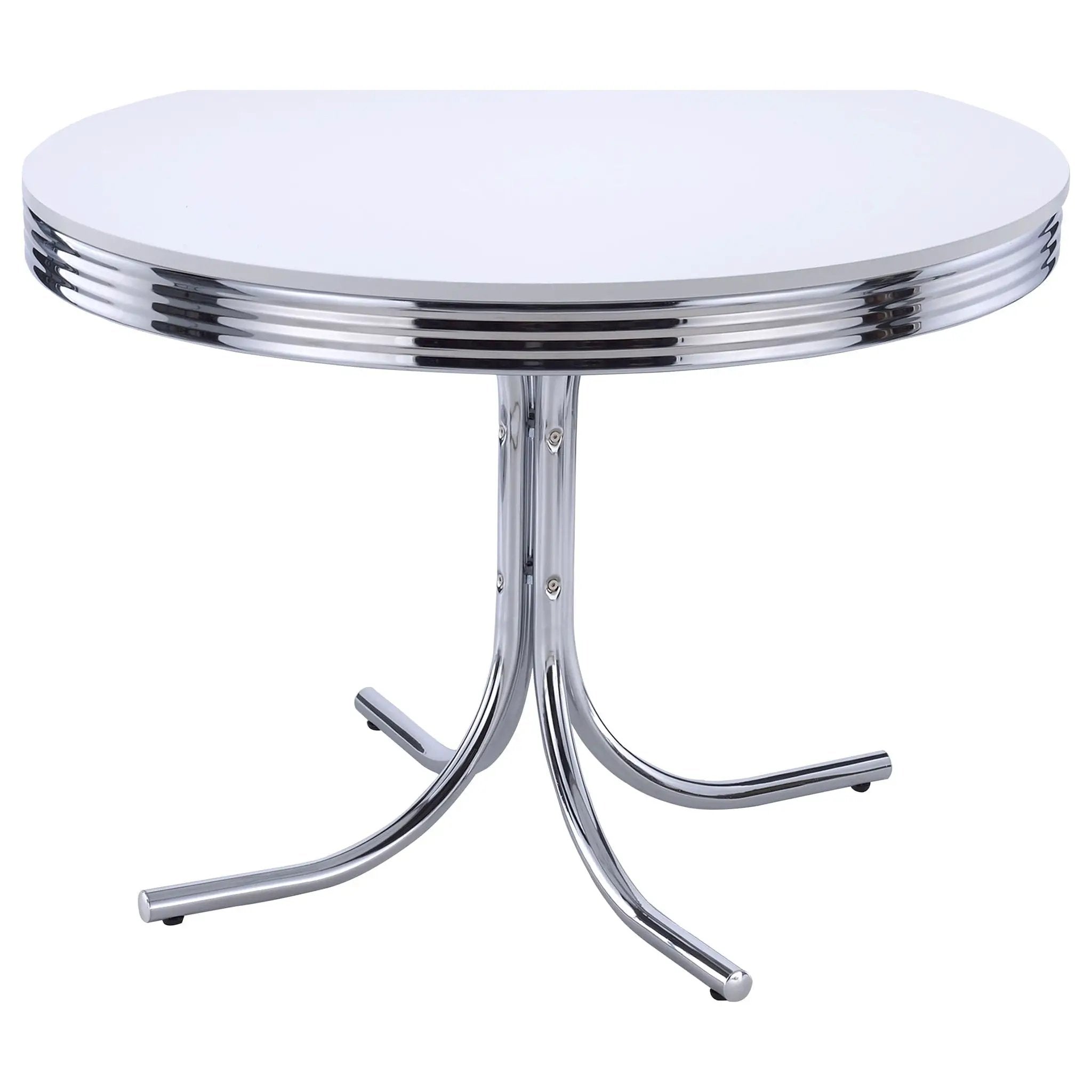 Retro Round Dining Table - White by HouseOfZazla