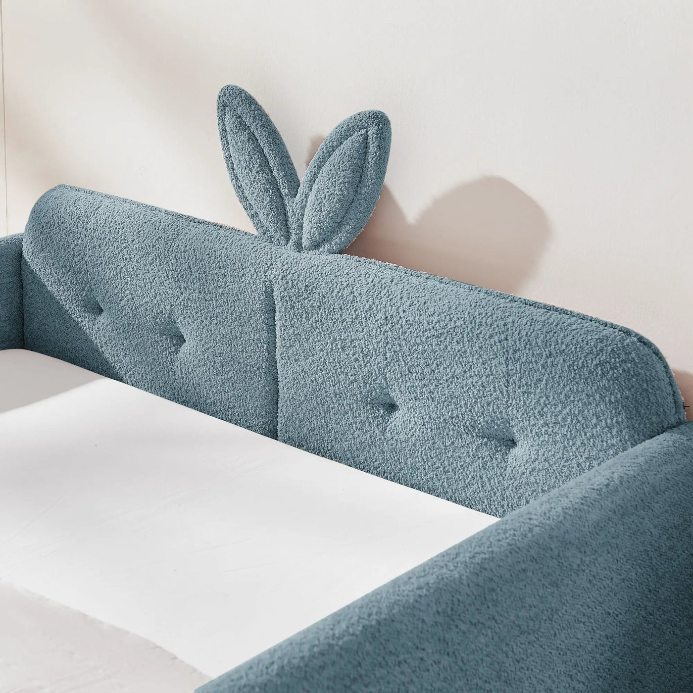 Cute Rabbit Ear Upholstered Platform Bed Frame With Safety Rail by Unique Piece Furniture
