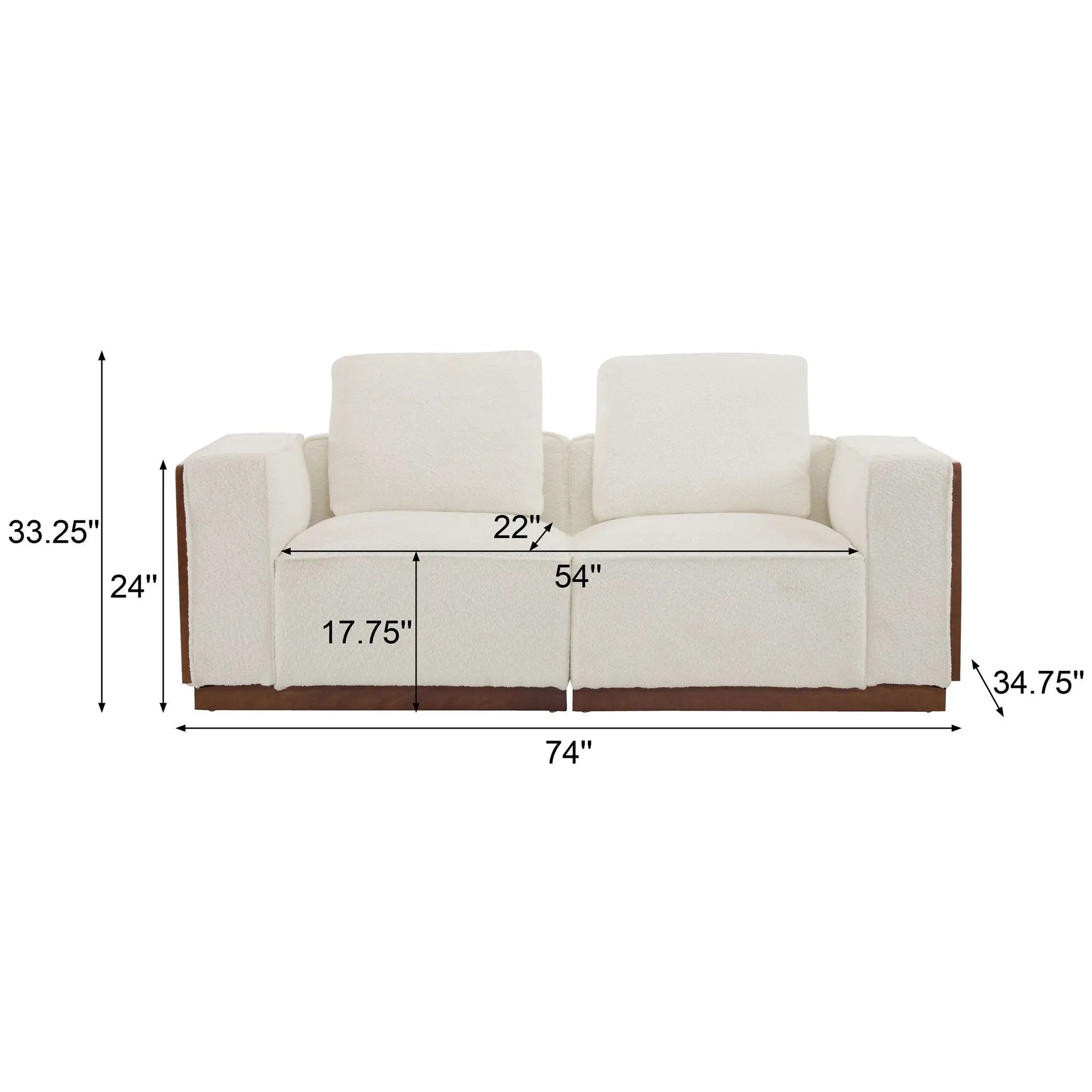 Chita Modular Sectional Sofa 2 Seater With Larger Seats - Beige by HouseOfZazla