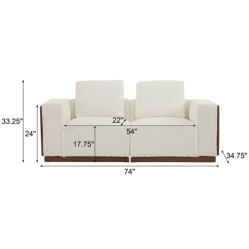 Chita Modular Sectional Sofa 2 Seater With Larger Seats - Beige by HouseOfZazla