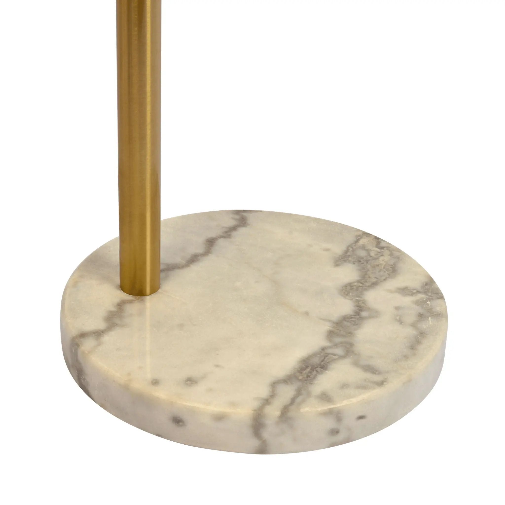 Oasis - Long Arm Gold Adjustable Floor Lamp With Round Marble Base - Gold / White Marble by Unique Piece Furniture