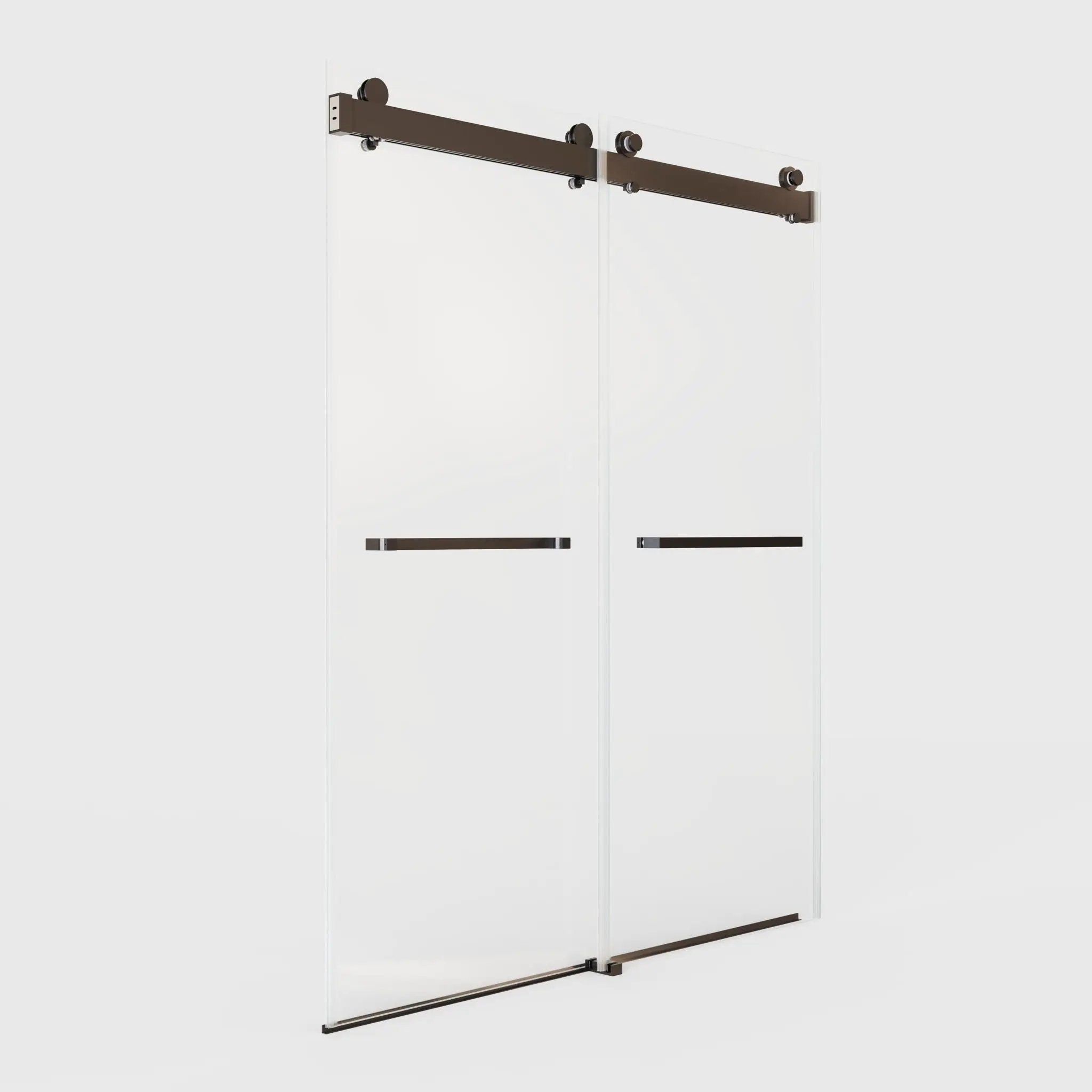Frameless Double Sliding Soft-Close Shower Door, 3 / 8" (10Mm) Thick SGCC Tempered Glass Door, Matte by HouseOfZazla