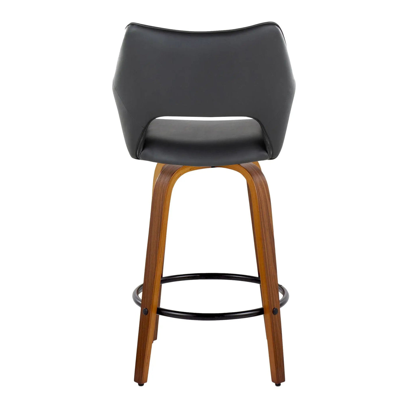 Mustang - Contemporary Fixed Height Counter Stool With Swivel With Round Footrest (Set of 2) by HouseOfZazla