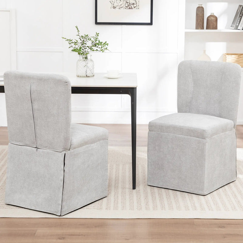 Linen Dining Chairs - Modern Fabric Side Chairs for Dining Room by HouseOfZazla