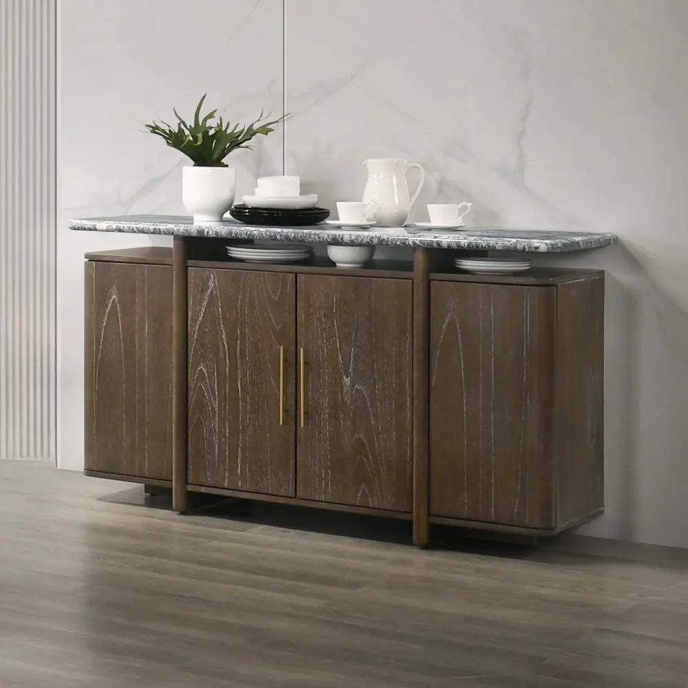 Dillon - Server With Marble Top - Natural / Walnut by Unique Piece Furniture