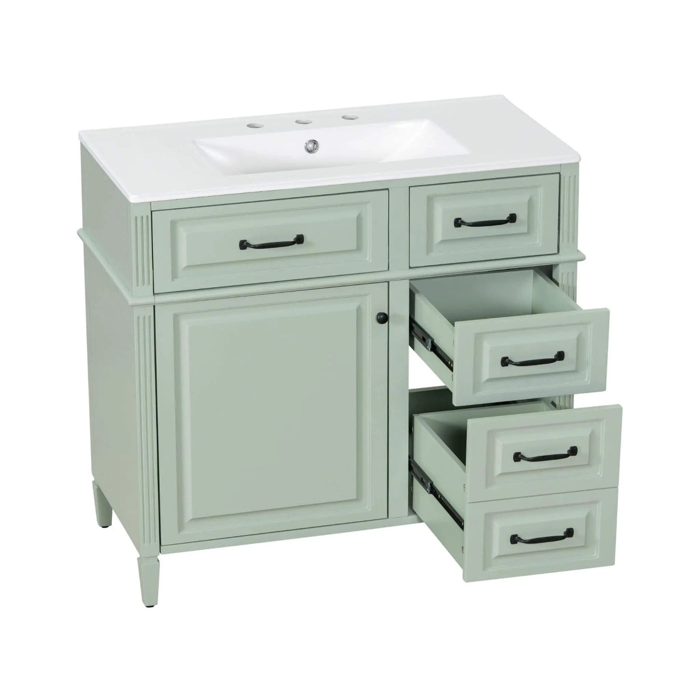 36-Inch Freestanding Bathroom Vanity With Ceramic Sink And Storage Cabinets [Faucet Not Included] (SAK41792) by SAKSBY WHOLESALE