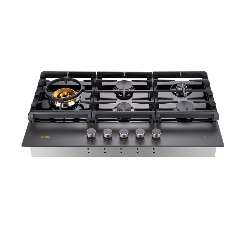 36" Anti-glare Glass Tri-Ring Gas Cooktop Series | GLG36501-Y, photo 2 of 5