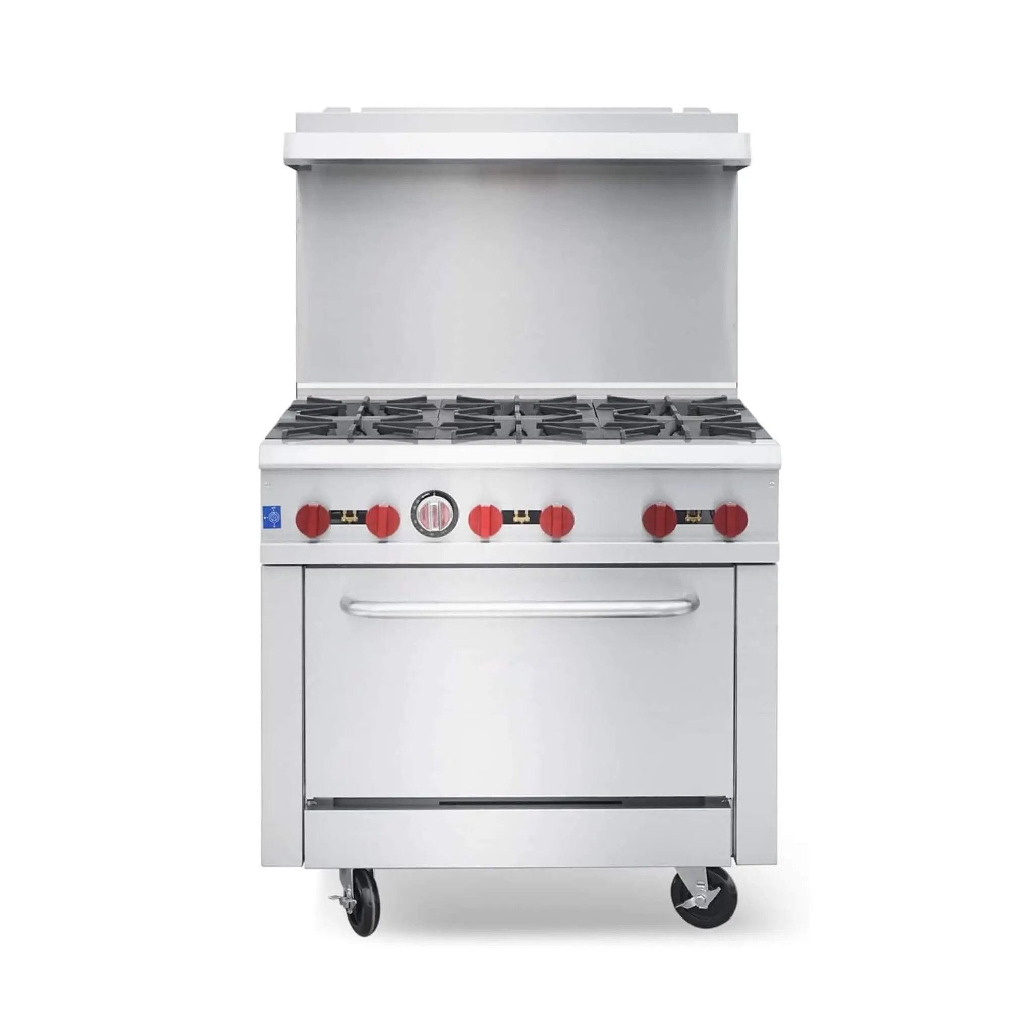 36-Inch Commercial 210K BTU 6-Burner Stainless Steel Freestanding Gas Range (SAK85603) by SAKSBY WHOLESALE