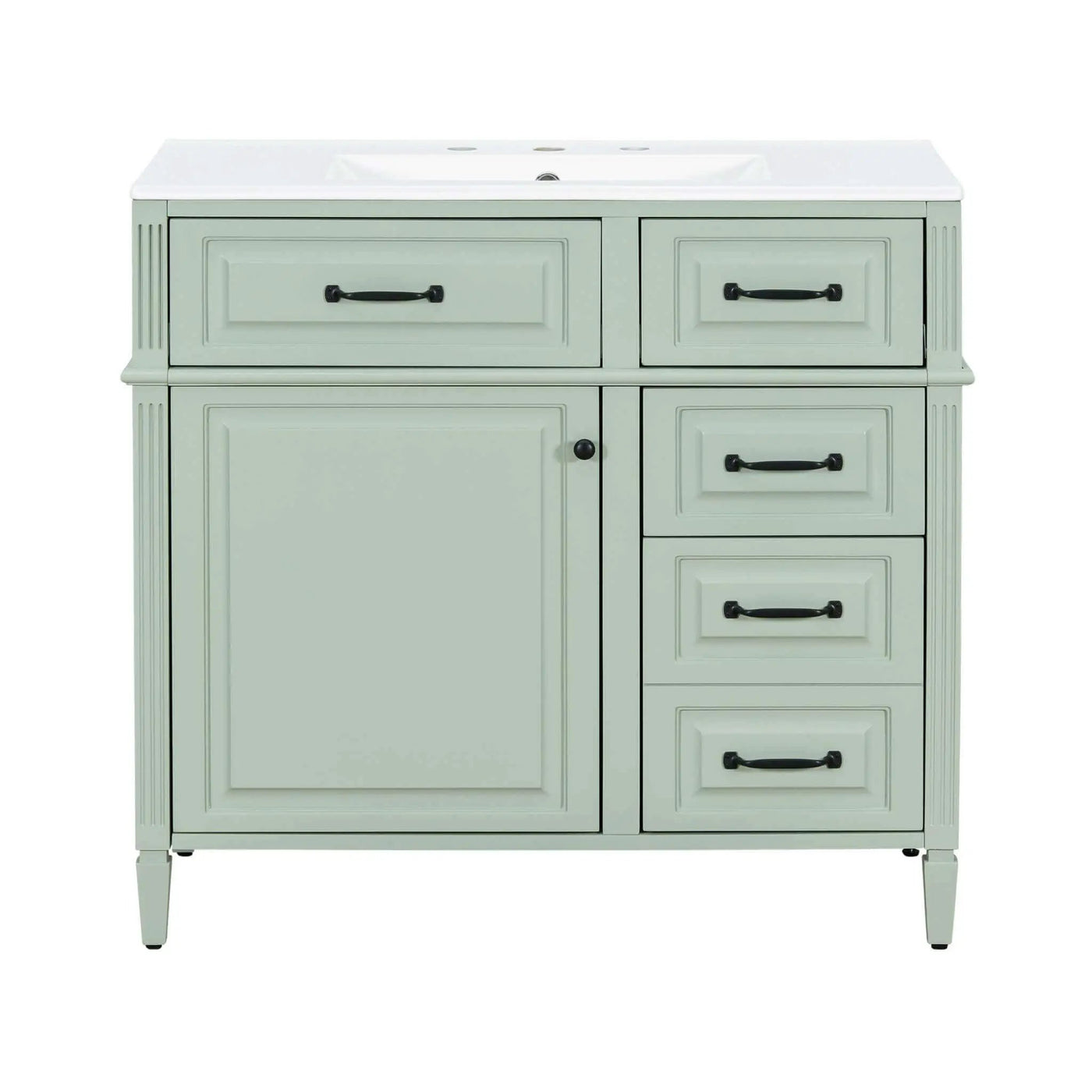 36-Inch Freestanding Bathroom Vanity With Ceramic Sink And Storage Cabinets [Faucet Not Included] (SAK41792) by SAKSBY WHOLESALE