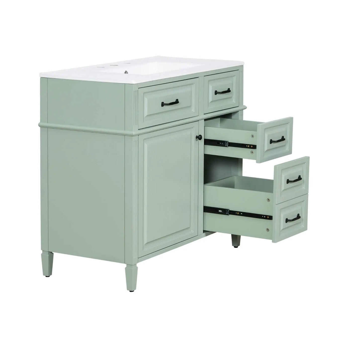 36-Inch Freestanding Bathroom Vanity With Ceramic Sink And Storage Cabinets [Faucet Not Included] (SAK41792) by SAKSBY WHOLESALE