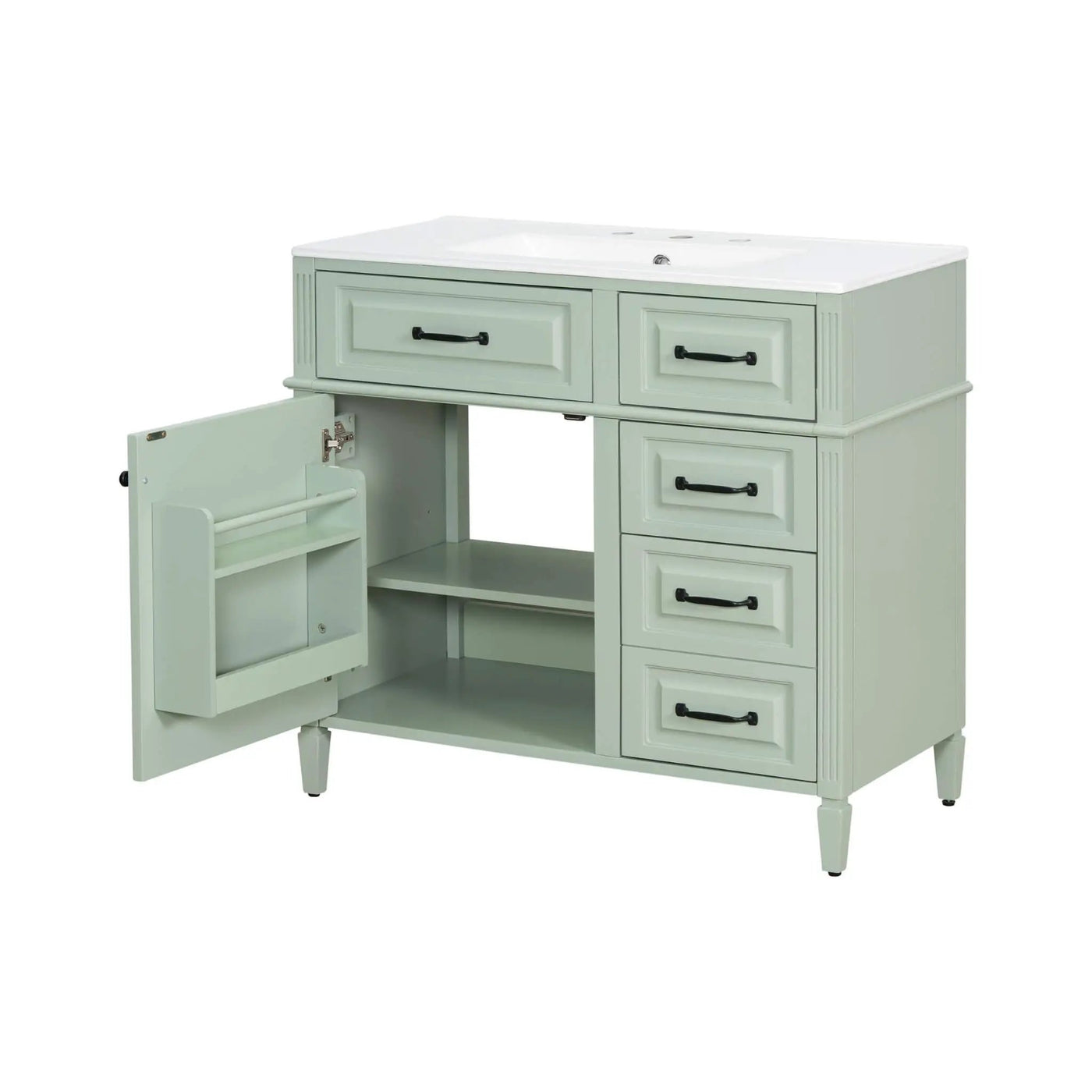 36-Inch Freestanding Bathroom Vanity With Ceramic Sink And Storage Cabinets [Faucet Not Included] (SAK41792) by SAKSBY WHOLESALE