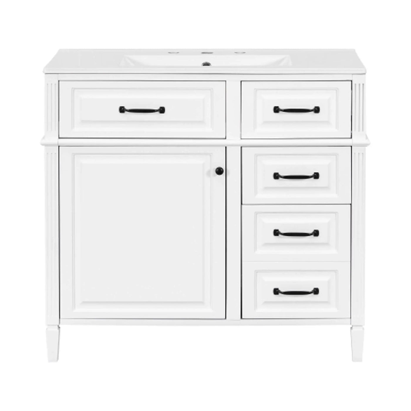 36-Inch Freestanding Bathroom Vanity With Ceramic Sink And Storage Cabinets [Faucet Not Included] (SAK41792) by SAKSBY WHOLESALE