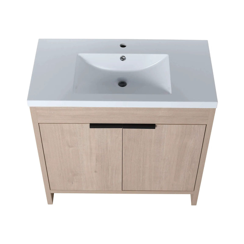 Nuvia 36-Inch Freestanding Bathroom Vanity With White Resin Sink (SAK39274) by SAKSBY WHOLESALE