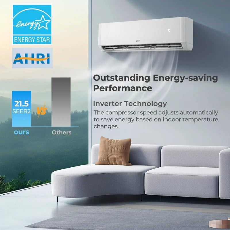 36000 BTU 4 Zone 21.5 SEER2 Mini Split AC with Heat Pump by DirectDeals