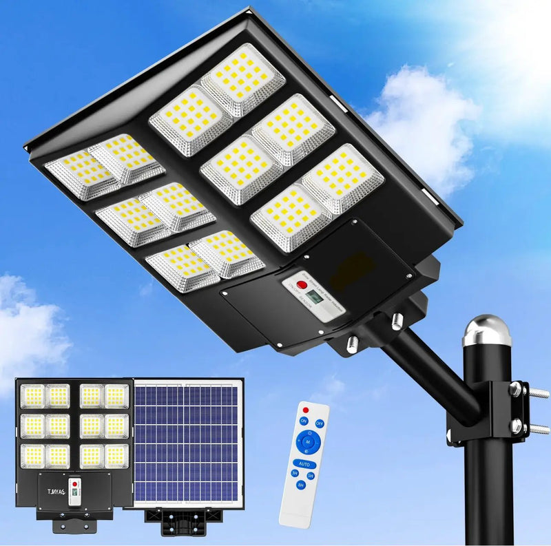 3600W Commercial Solar Street Light , 120000LM Parking Lot Light Commercial Dusk to Dawn With Remote by Outdoor Solar Outlet