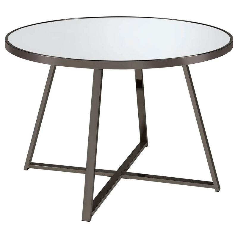 Jillian 5-piece Round Mirror Top Dining Set Black Nickel by Unique Piece Furniture
