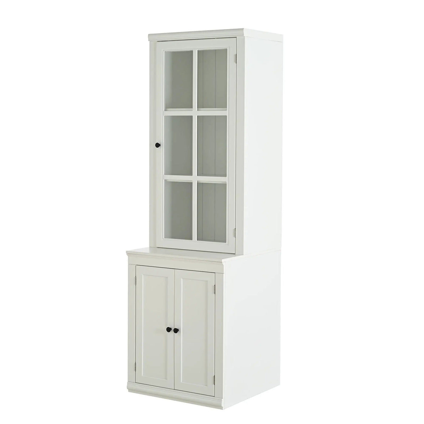 Retro Style Hutch Cabinet With Glass Door, China Cabinet For Home by HouseOfZazla