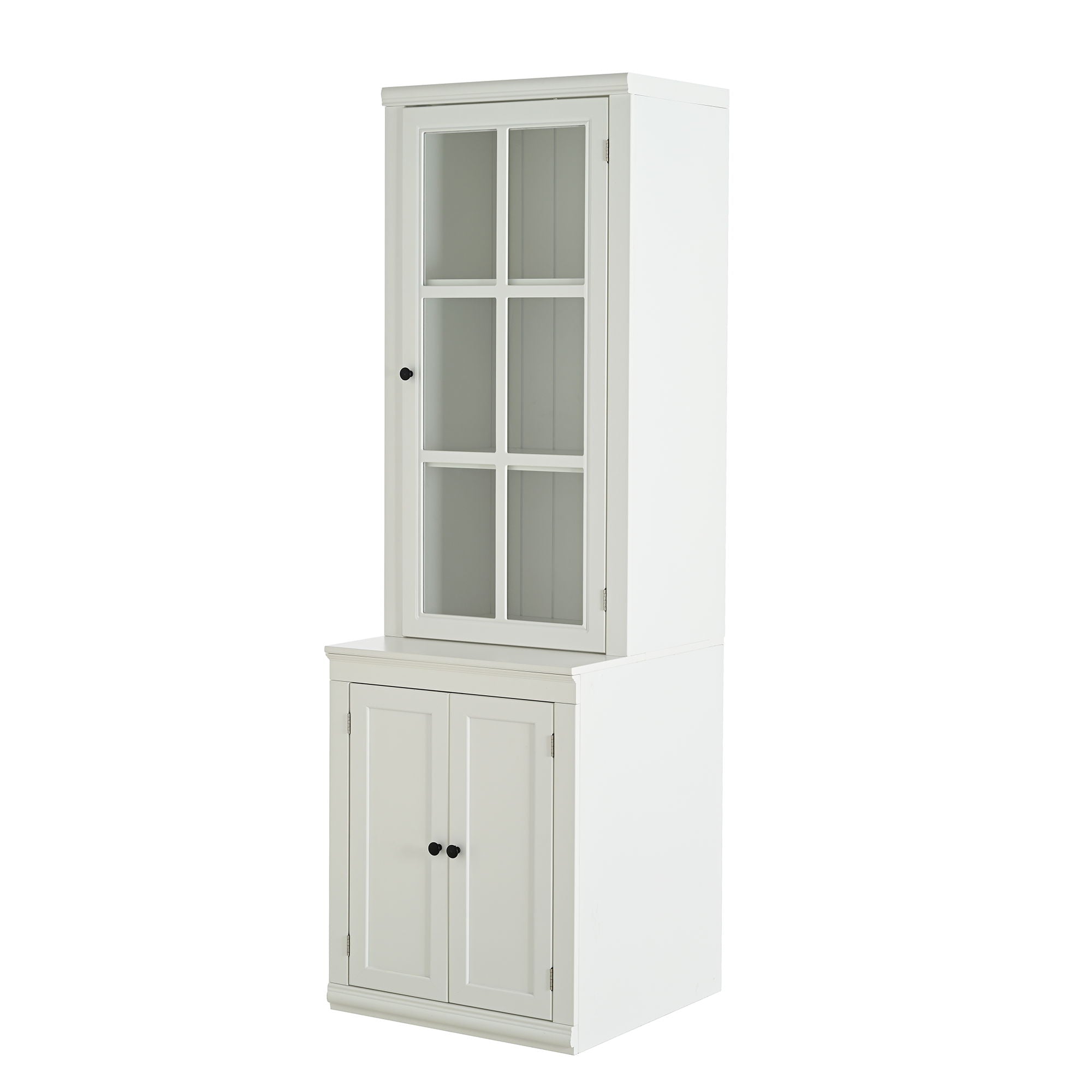 Retro Style Hutch Cabinet With Glass Door, China Cabinet For Home by HouseOfZazla