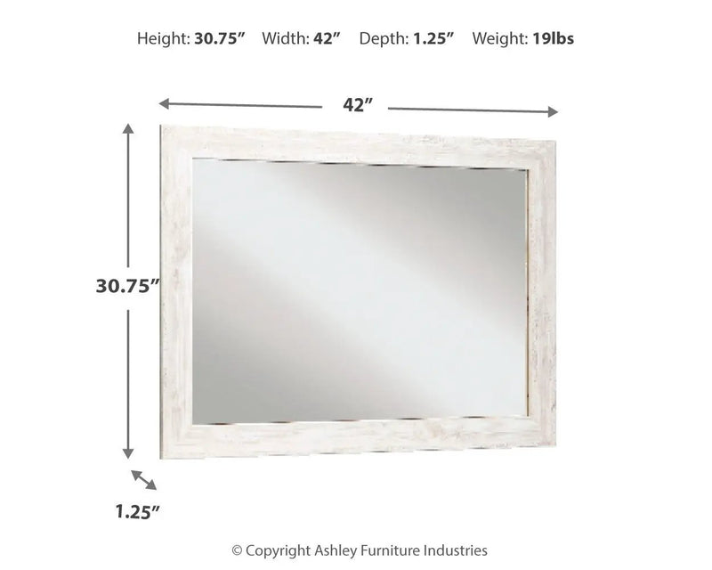 Paxberry - Bedroom Accent Mirror - Whitewash by Unique Piece Furniture
