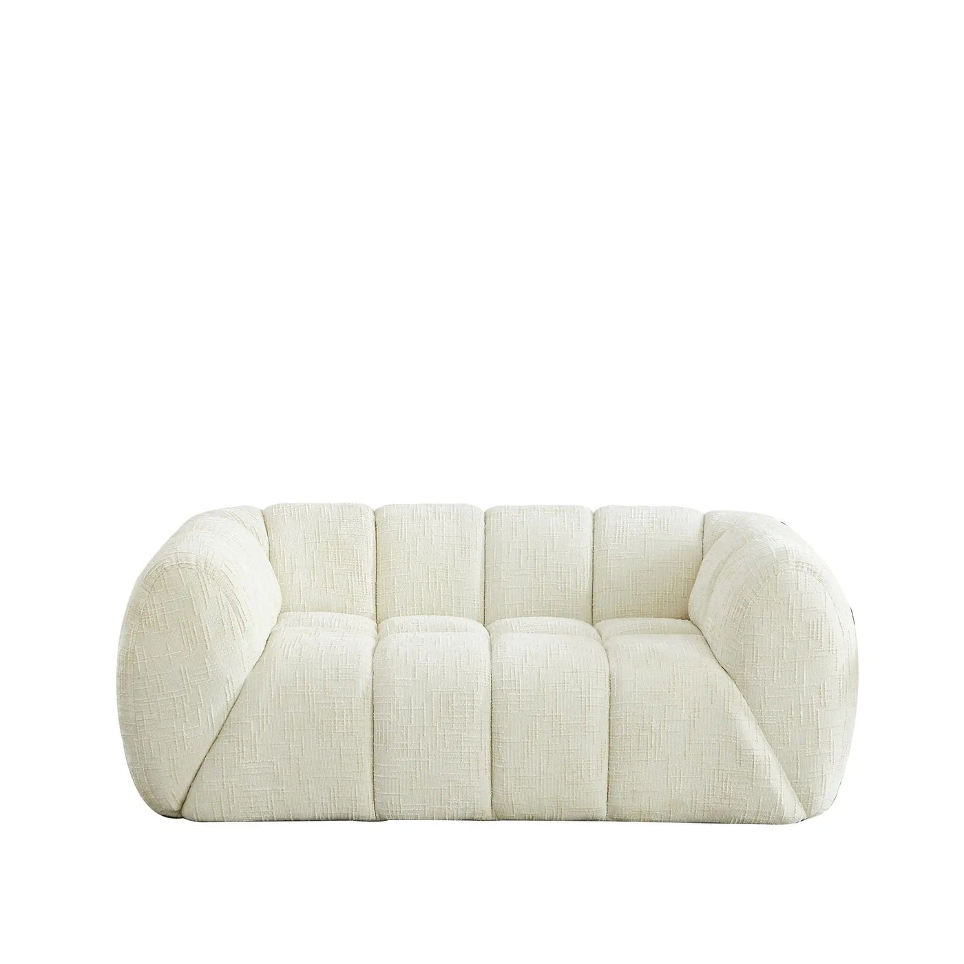 Quilted Cloud Sofa With Rounded Armrests And Piano Key Backrest Design by HouseOfZazla