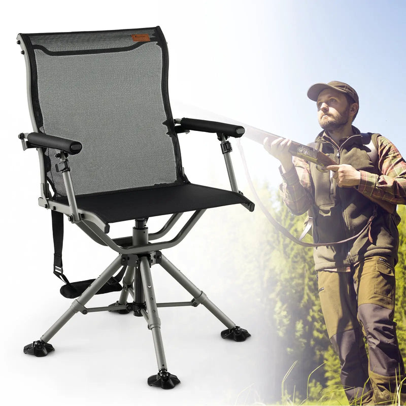 360 Degree Silent Swivel Hunting Chair-Black by DirectDeals