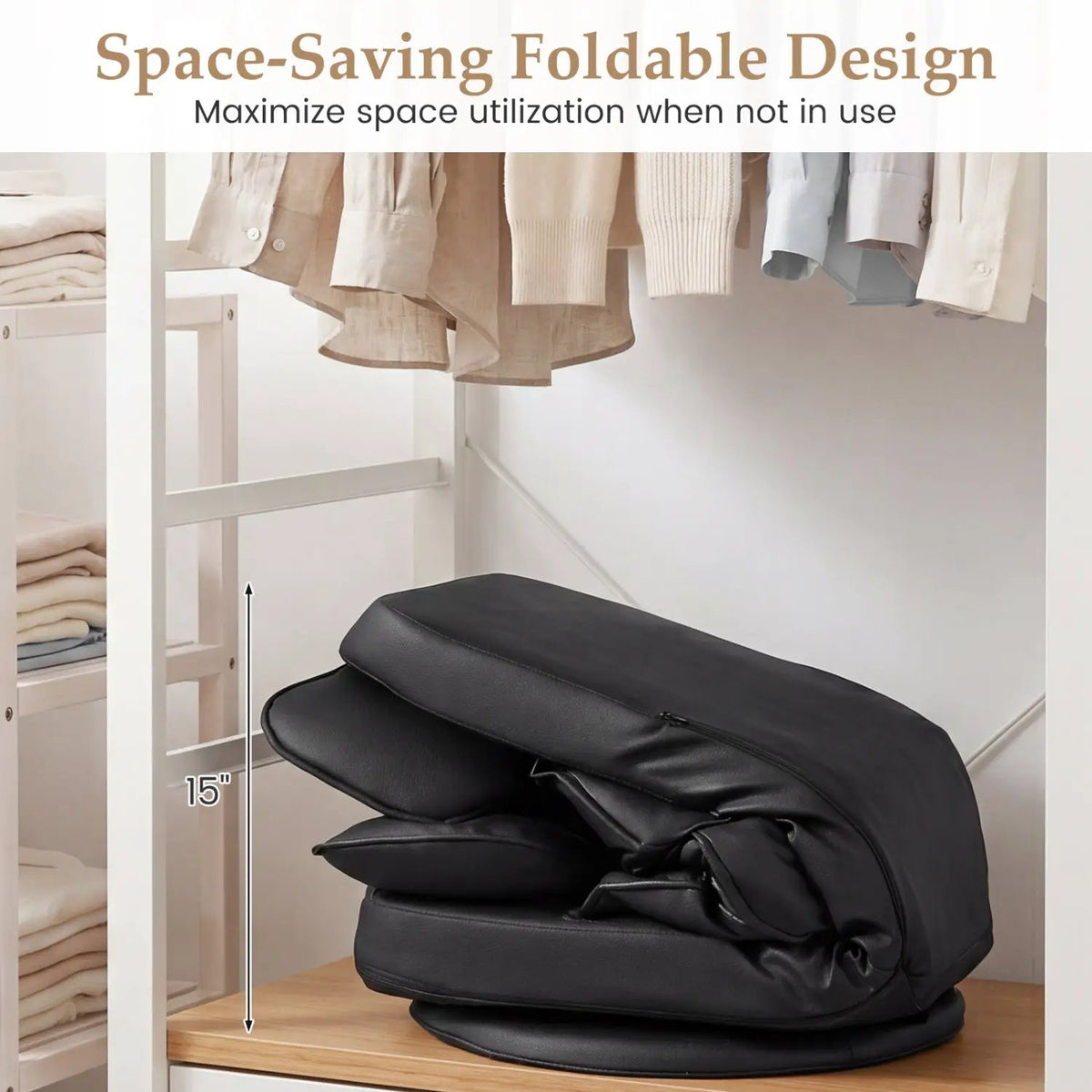 360 Degree Swivel Floor Gaming Chair with 6-Position Adjustable Backrest and Sponge Filling, photo 9 of 24