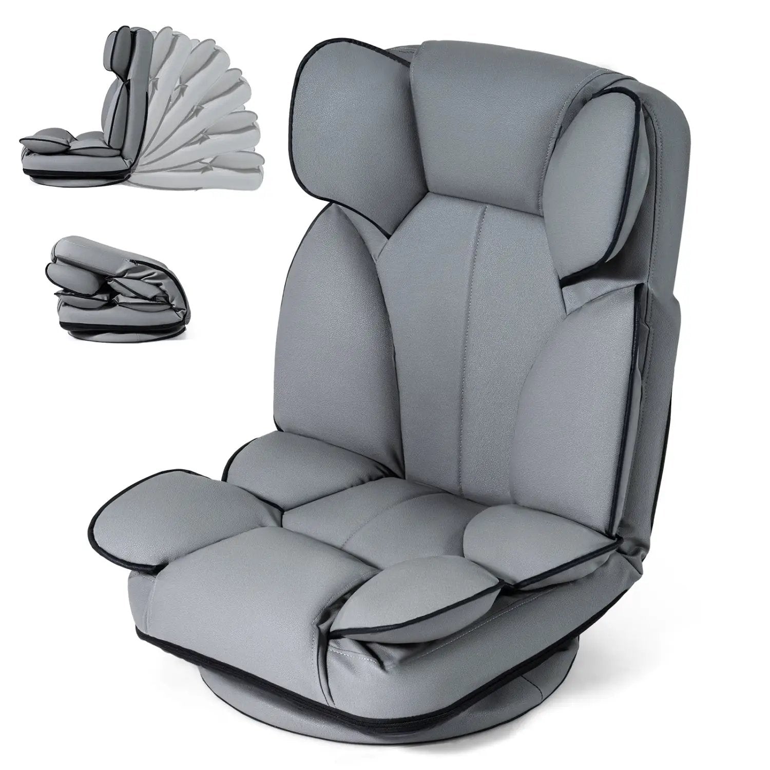 360 Degree Swivel Floor Gaming Chair with 6-Position Adjustable Backrest and Sponge Filling by DirectDeals