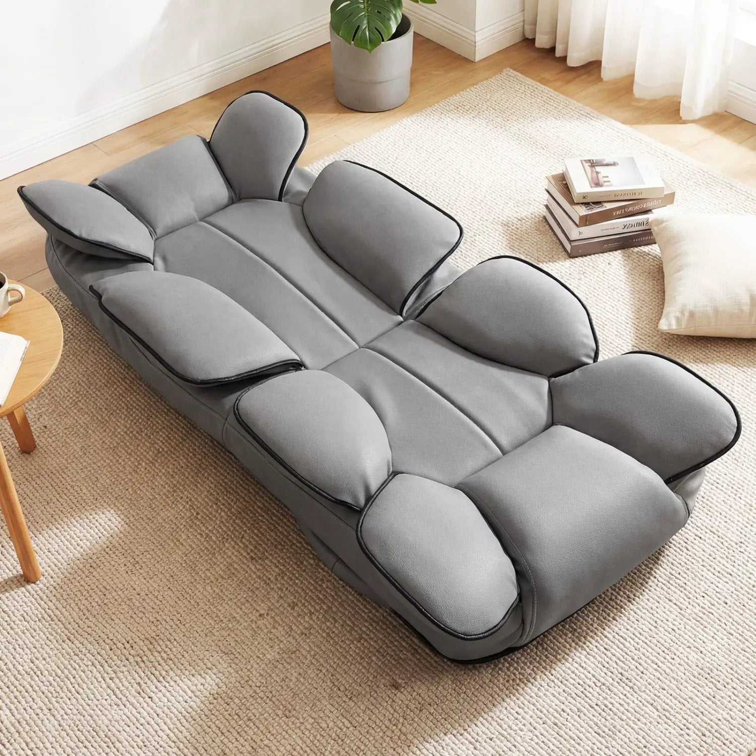 360 Degree Swivel Floor Gaming Chair with 6-Position Adjustable Backrest and Sponge Filling by DirectDeals