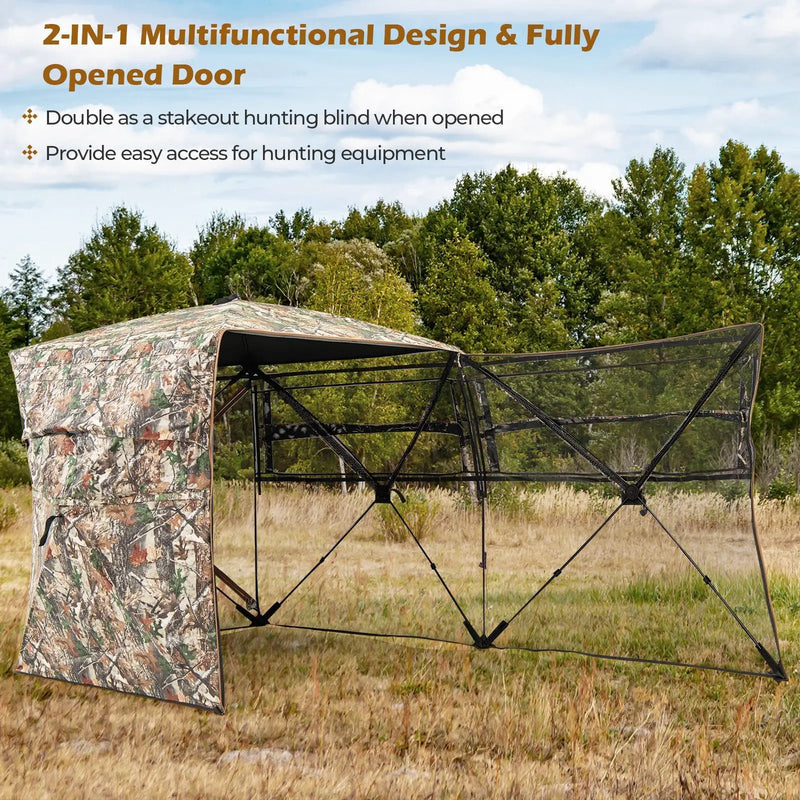 360° One Way See Through Hunting Blind Ground Blind with Portable Carrying Bag by DirectDeals