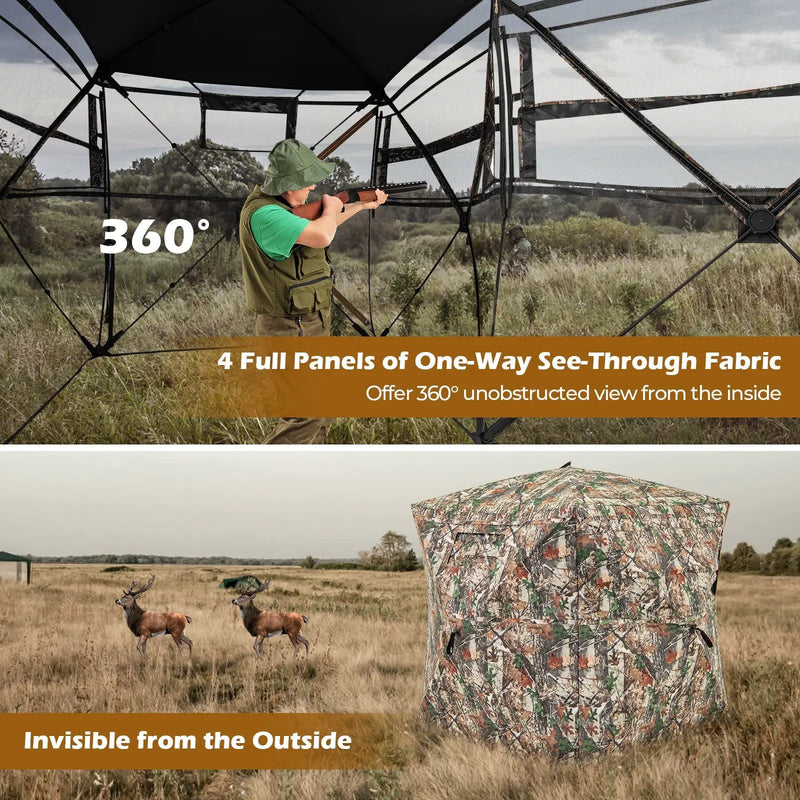 360° One Way See Through Hunting Blind Ground Blind with Portable Carrying Bag by DirectDeals