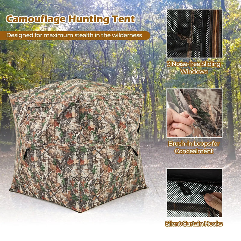 360° One Way See Through Hunting Blind Ground Blind with Portable Carrying Bag by DirectDeals