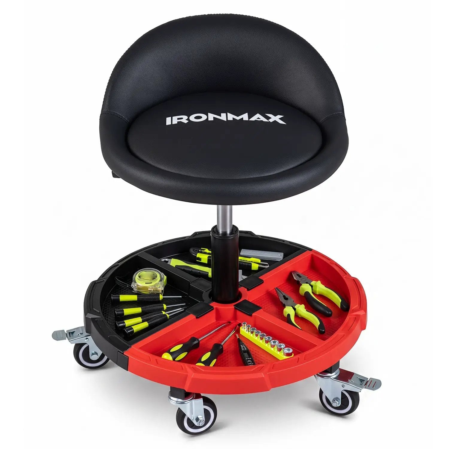Rolling Mechanic Stool with Adjustable Height & Tool Tray by DirectDeals