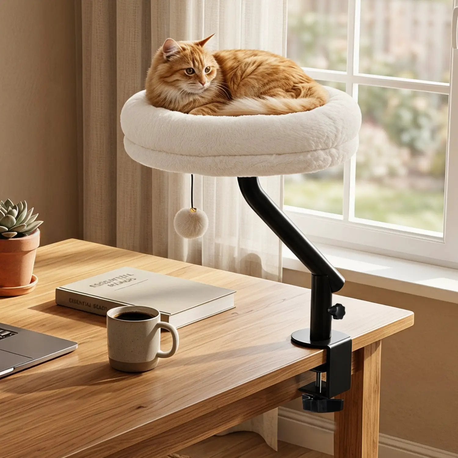 Cat Desk Bed with 360° Rotating Perch and Clamp Mount by DirectDeals