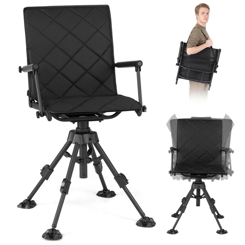 360° Swivel Hunting Seat with 5-Level Adjustable Height by DirectDeals