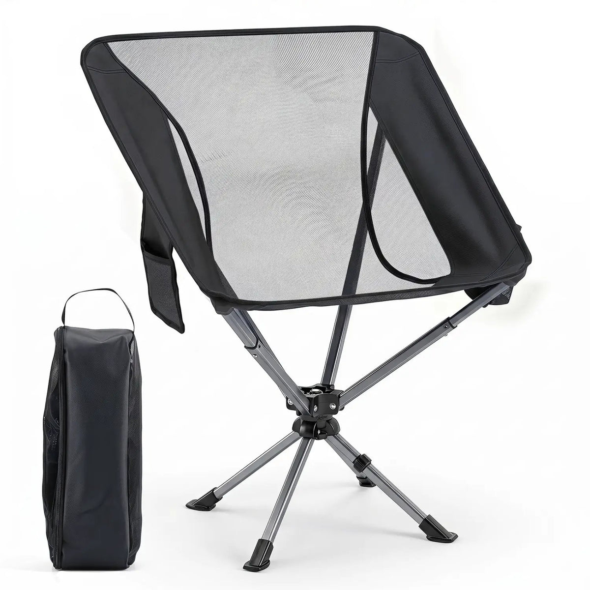 360° Swivel Camping Chair with Cup Holder - 330 lbs Capacity, photo 2 of 3