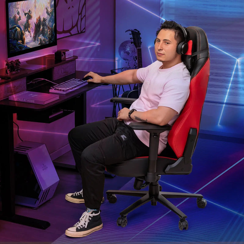 360¬∞ Swivel Computer Chair with Casters for Office Bedroom-Red by DirectDeals