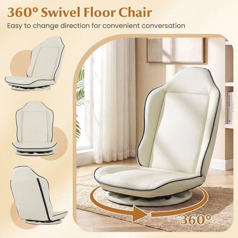 360° Swivel Floor Gaming Chair with Adjustable Backrest by DirectDeals