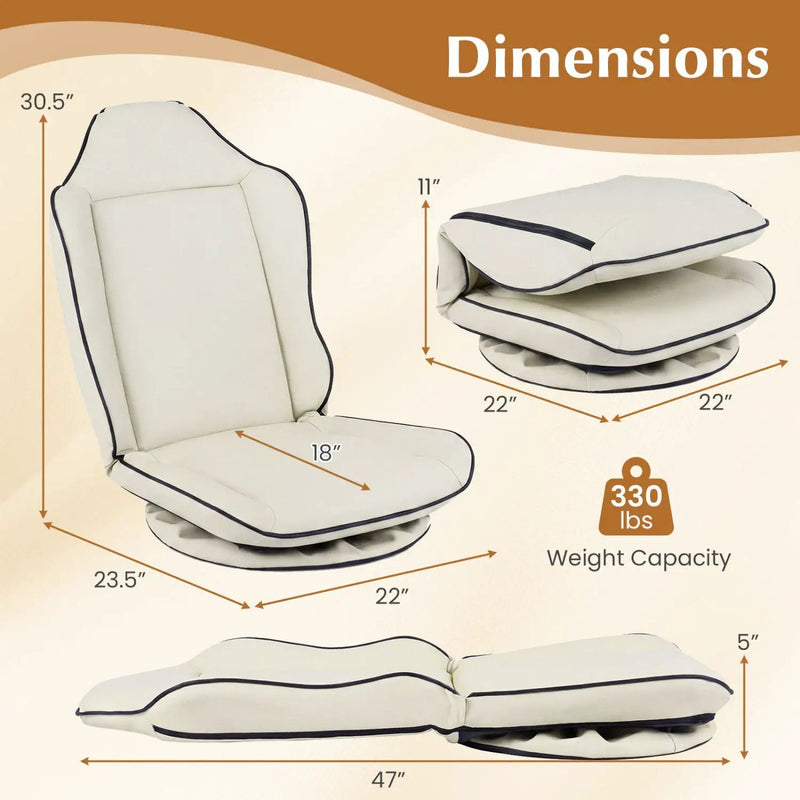 360° Swivel Floor Gaming Chair with Adjustable Backrest by DirectDeals