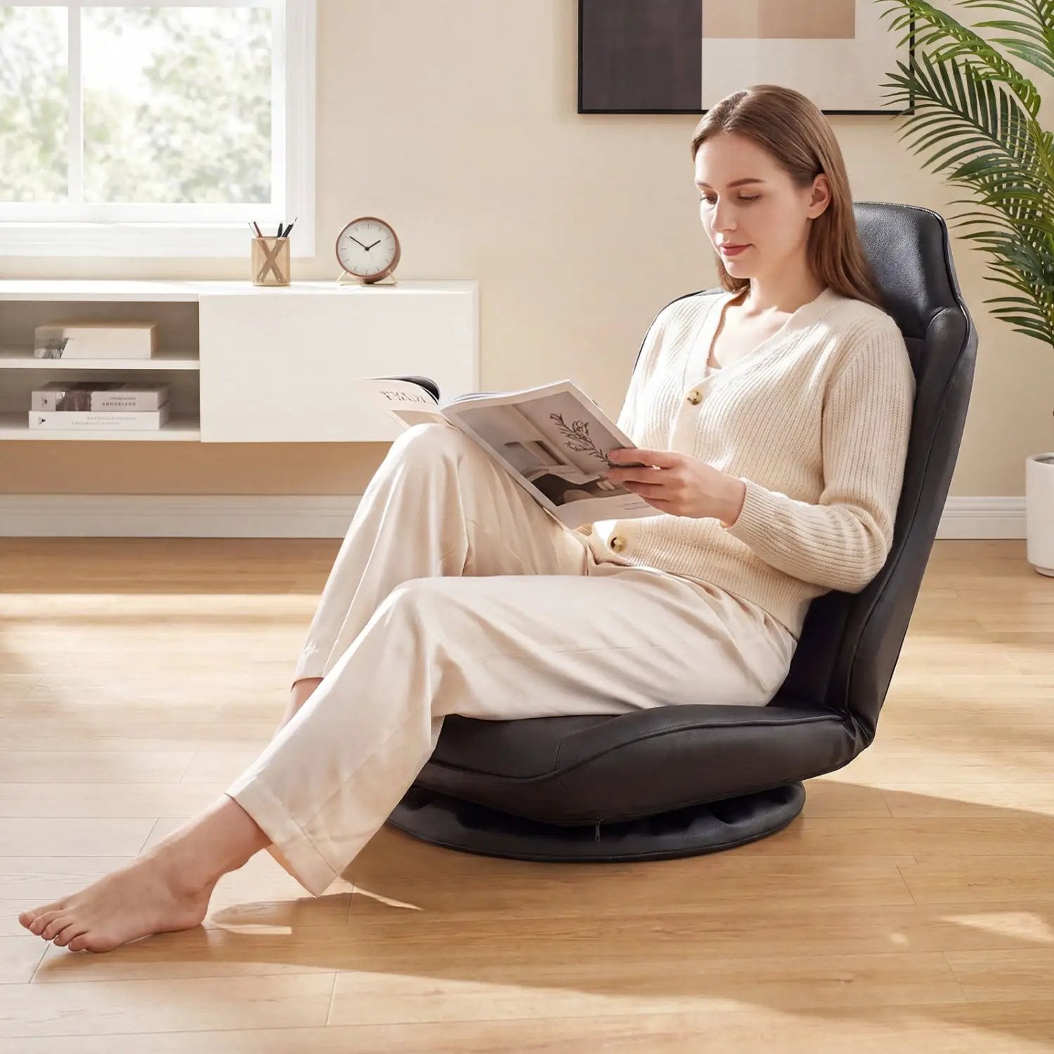 360° Swivel Floor Gaming Chair with Adjustable Backrest by DirectDeals