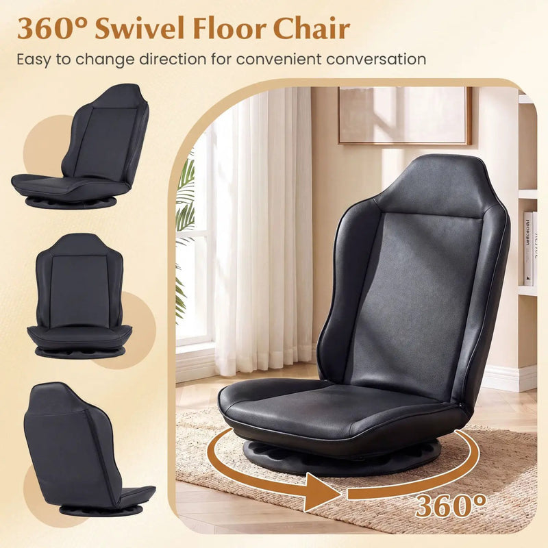 360° Swivel Floor Gaming Chair with Adjustable Backrest by DirectDeals