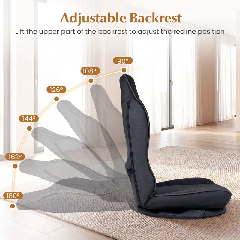 360° Swivel Floor Gaming Chair with Adjustable Backrest by DirectDeals