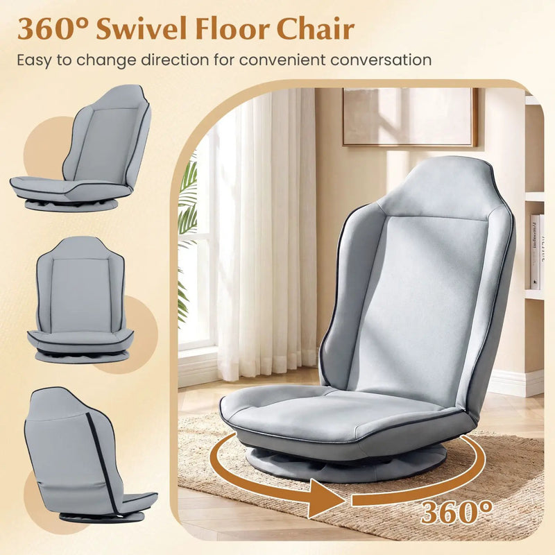 360° Swivel Floor Gaming Chair with Adjustable Backrest by DirectDeals