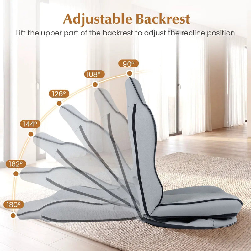 360° Swivel Floor Gaming Chair with Adjustable Backrest by DirectDeals