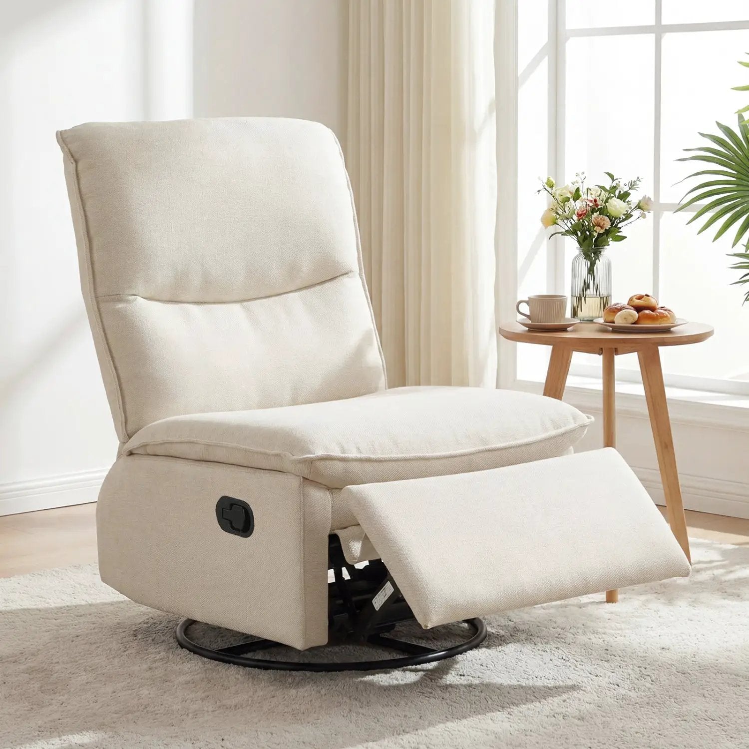 360° Swivel Rocking Chair with Cushioned Back for Living Room by DirectDeals