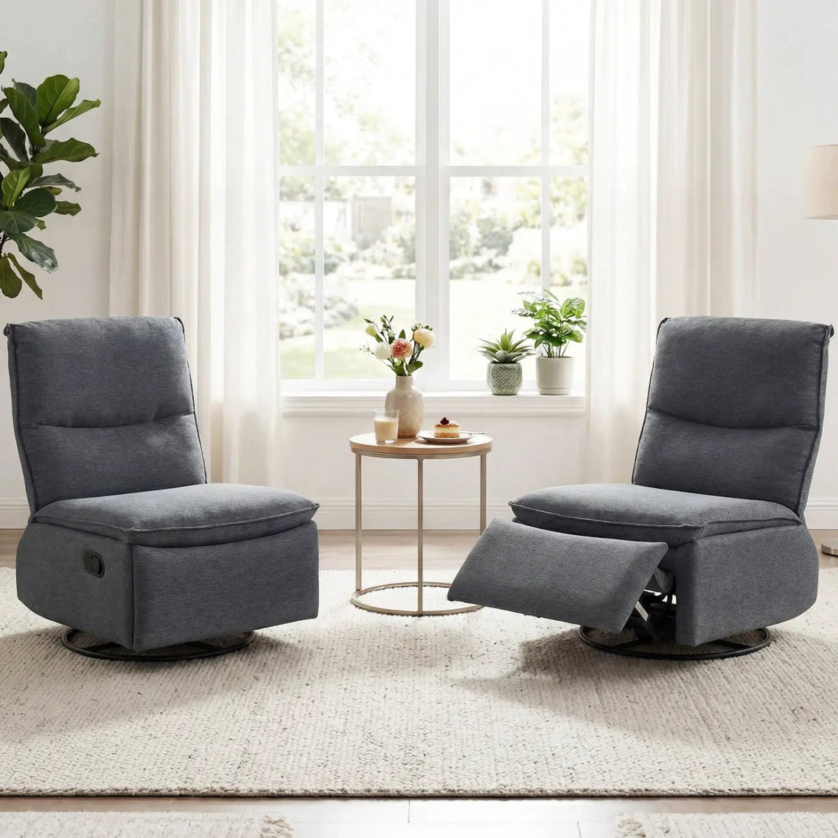 360° Swivel Rocking Chair with Cushioned Back for Living Room, photo 13 of 16