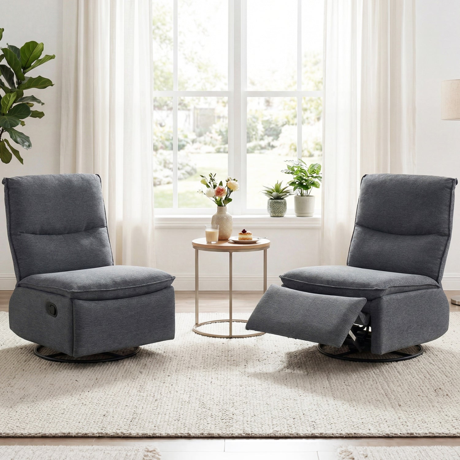 360° Swivel Rocking Chair with Cushioned Back for Living Room by DirectDeals