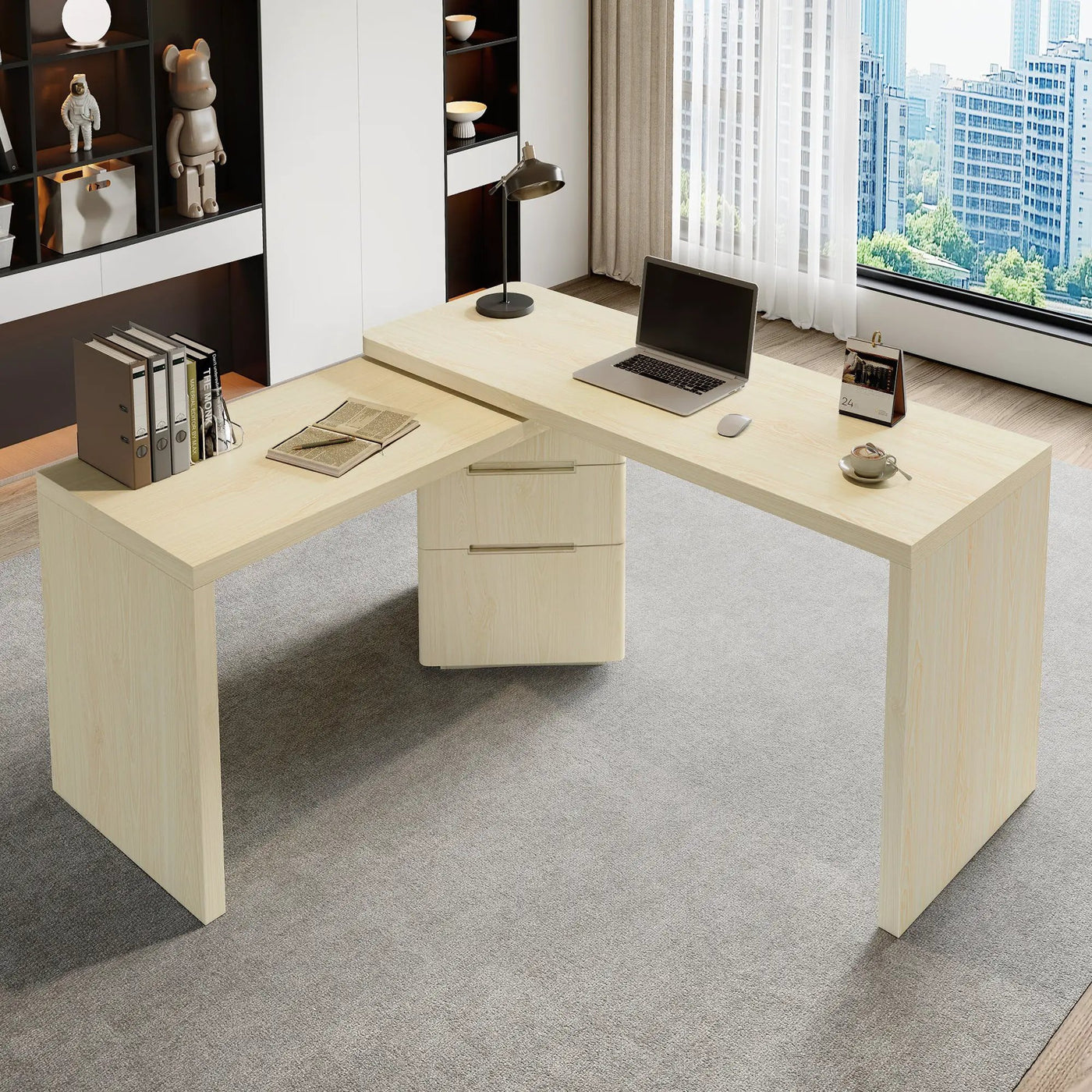 90" Modern L Shaped Desk by HouseOfZazla